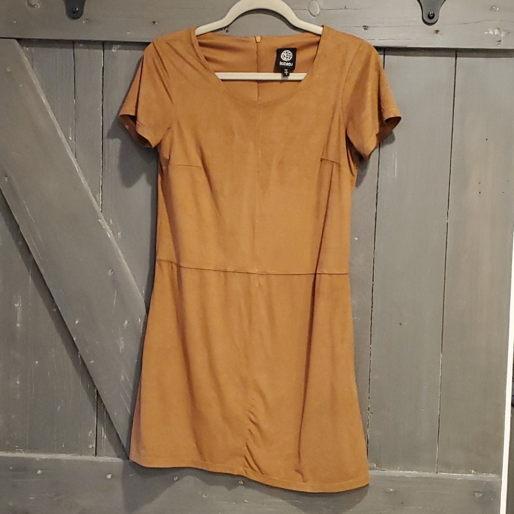 Bronze faux suede dress